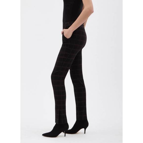 NEW UP! cardiff full length slim pant in black/grey cardiff plaid - Picture 2 of 3